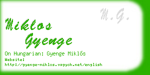 miklos gyenge business card