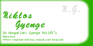 miklos gyenge business card